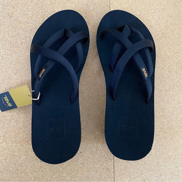 New Teva Mush Mandalyn Wedge OLA 2 BLk Women’s Sandal slightly platform inspired - Picture 4 of 8